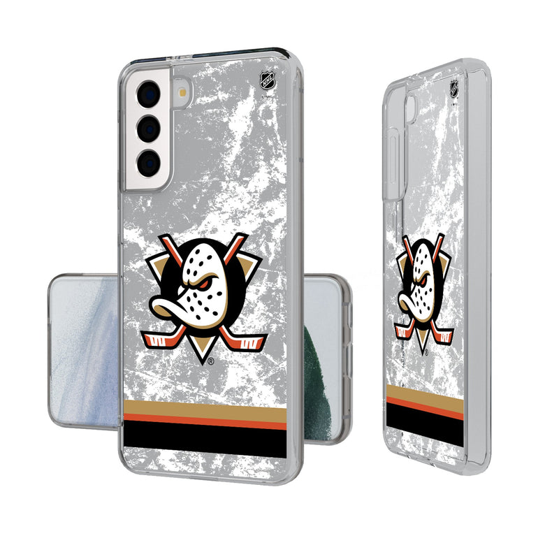 Anaheim Ducks Ice Stripe Galaxy Clear Phone Case