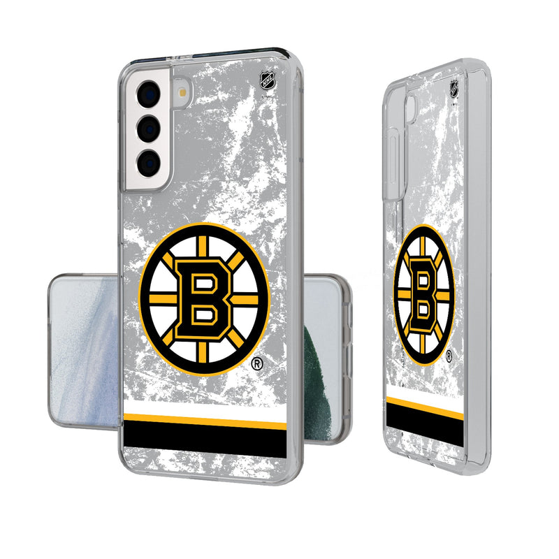 Boston Bruins Ice Stripe Galaxy Clear Phone Case