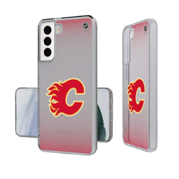 Calgary Flames Linen Galaxy Clear Phone Case