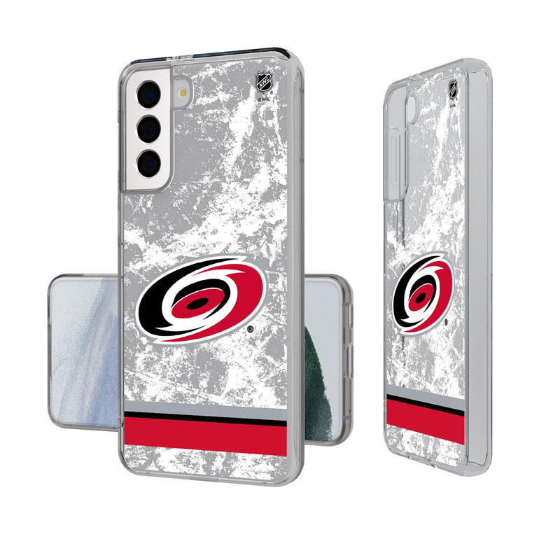 Carolina Hurricanes Ice Stripe Galaxy Clear Phone Case