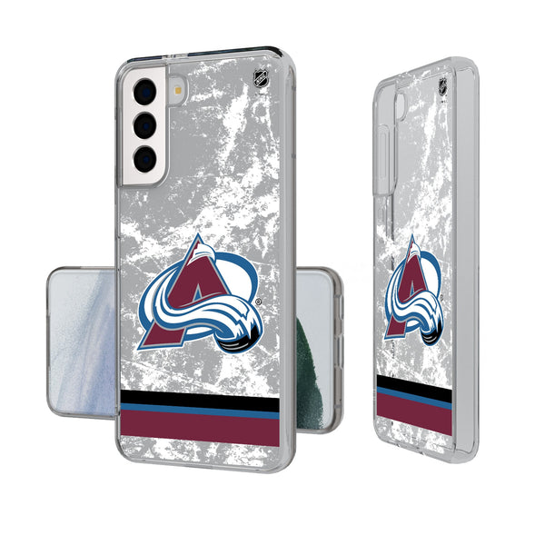 Colorado Avalanche Ice Stripe Galaxy Clear Phone Case