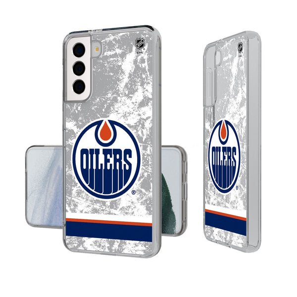 Edmonton Oilers Ice Stripe Galaxy Clear Phone Case