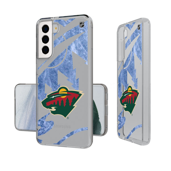 Minnesota Wild Ice Tilt Galaxy Clear Phone Case