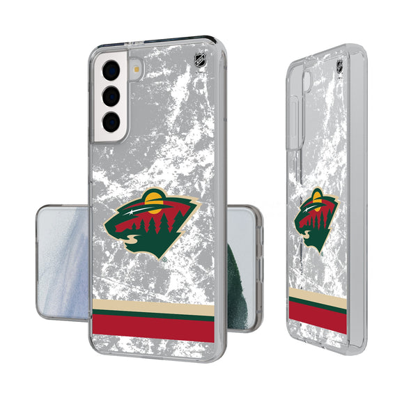 Minnesota Wild Ice Stripe Galaxy Clear Phone Case