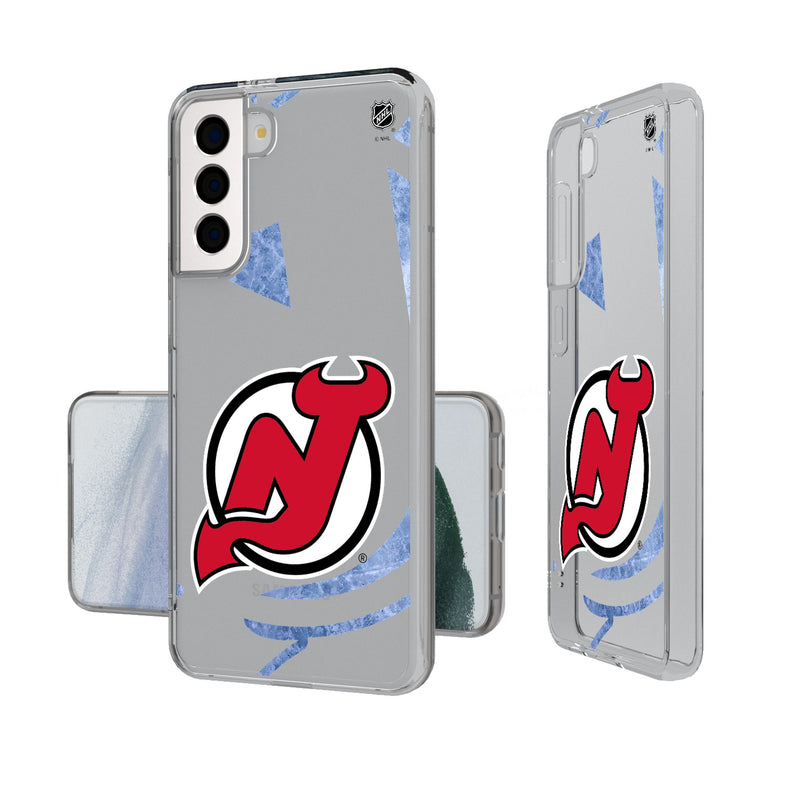 New Jersey Devils Ice Tilt Galaxy Clear Phone Case