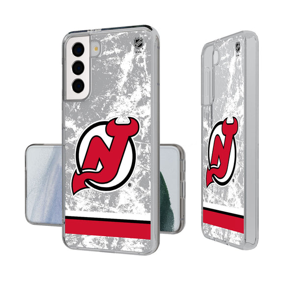 New Jersey Devils Ice Stripe Galaxy Clear Phone Case