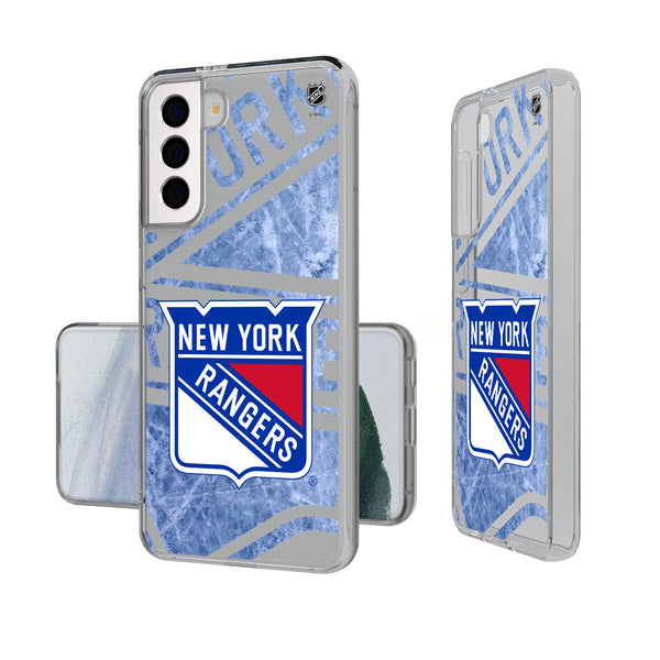 New York Rangers Ice Tilt Galaxy Clear Phone Case