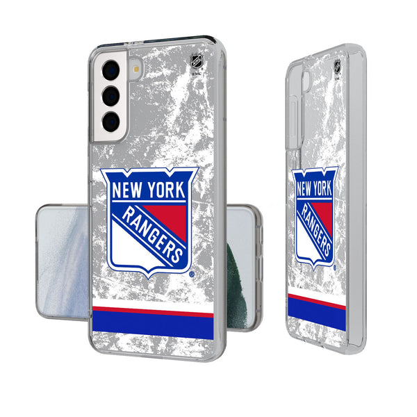 New York Rangers Ice Stripe Galaxy Clear Phone Case