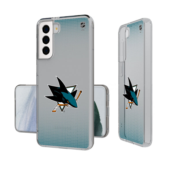 San Jose Sharks Linen Galaxy Clear Phone Case