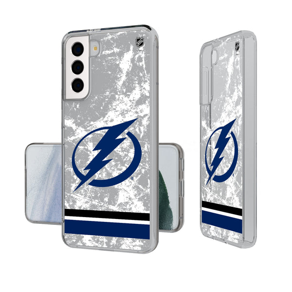 Tampa Bay Lightning Ice Stripe Galaxy Clear Phone Case