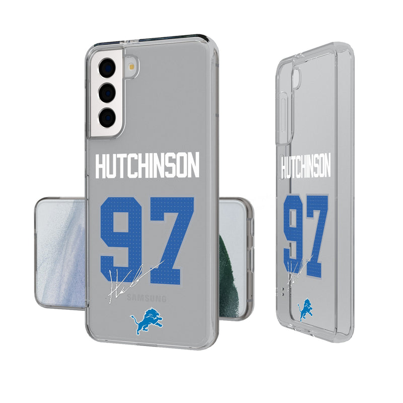 Aidan Hutchinson Detroit Lions 97 Ready Galaxy Clear Phone Case
