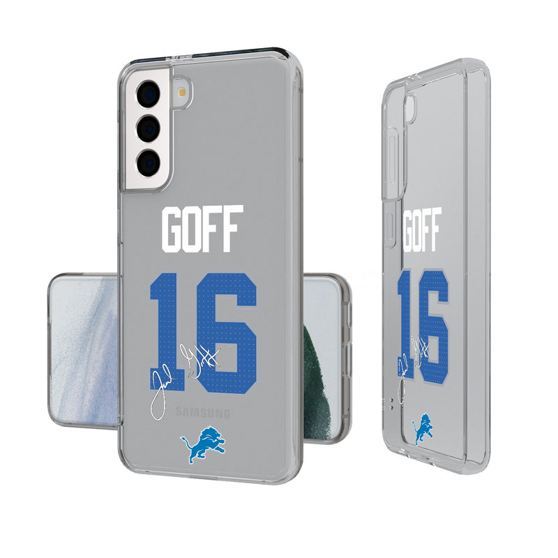 Jared Goff Detroit Lions 16 Ready Galaxy Clear Phone Case