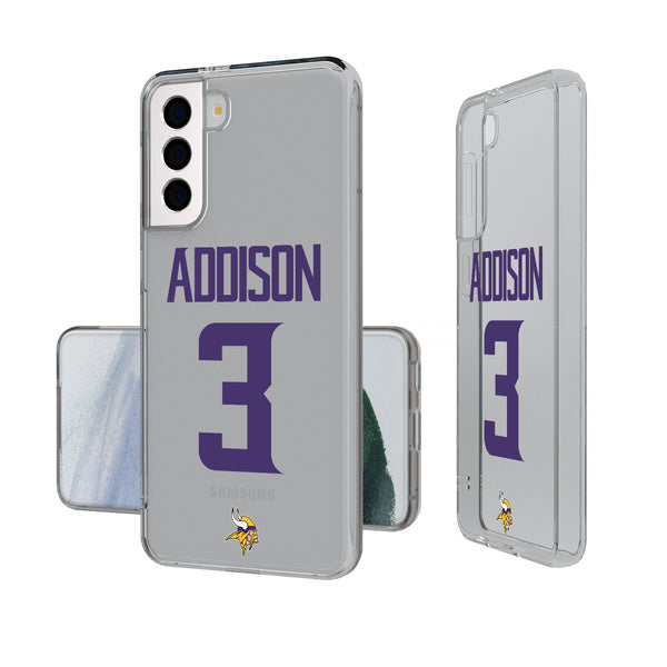Jordan Addison Minnesota Vikings 3 Ready Galaxy Clear Phone Case