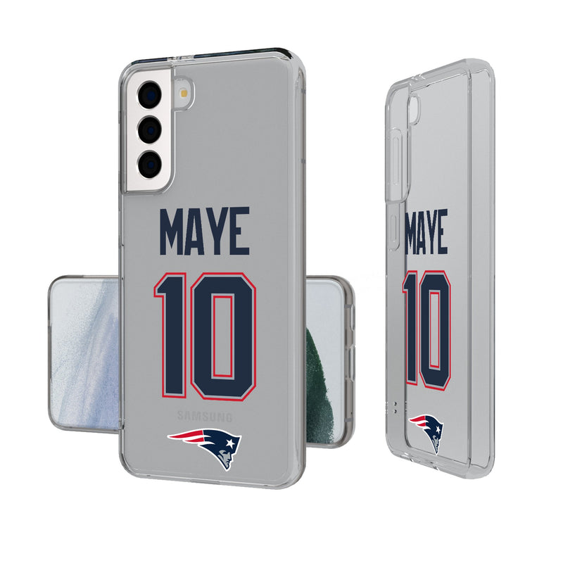 Drake Maye New England Patriots 10 Ready Galaxy Clear Phone Case