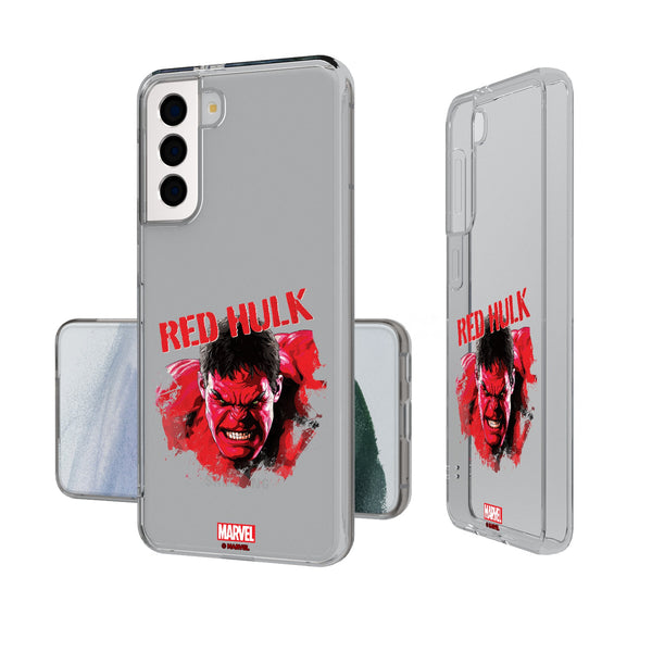 Marvel Avengers Red Hulk Badge Galaxy Clear Phone Case