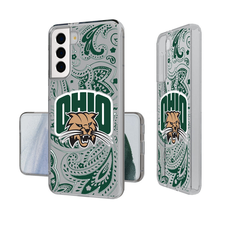 Ohio University Bobcats Paisley Galaxy Clear Phone Case