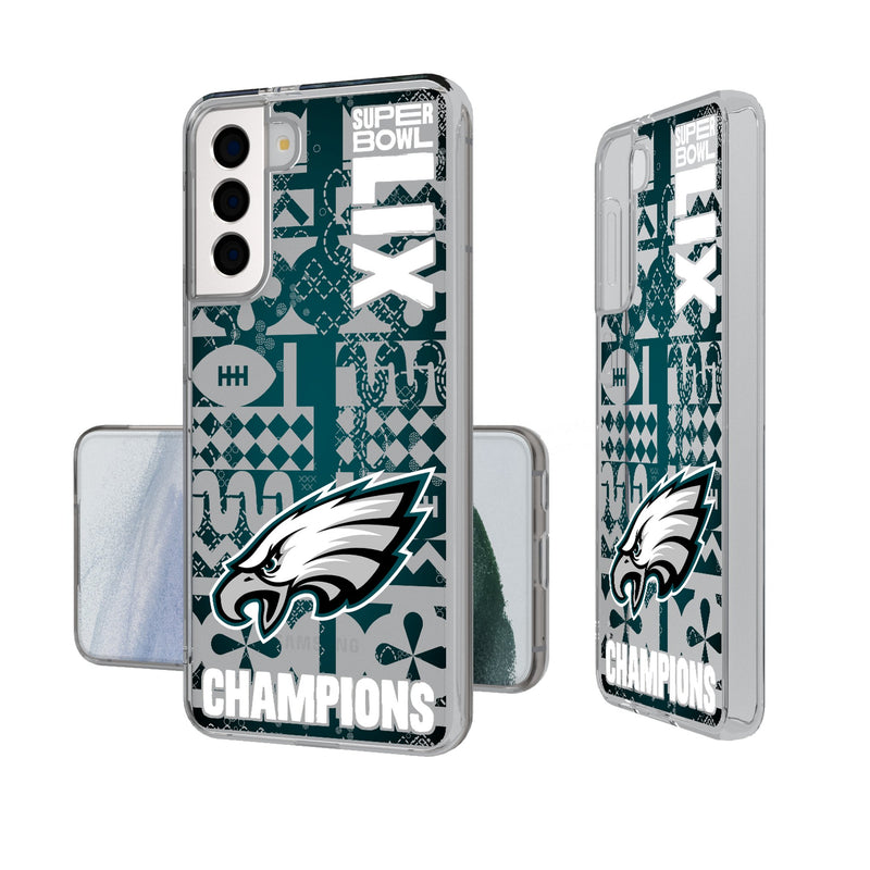 Philadelphia Eagles 2025 Super Bowl Galaxy Clear Phone Case for Samsung Galaxy