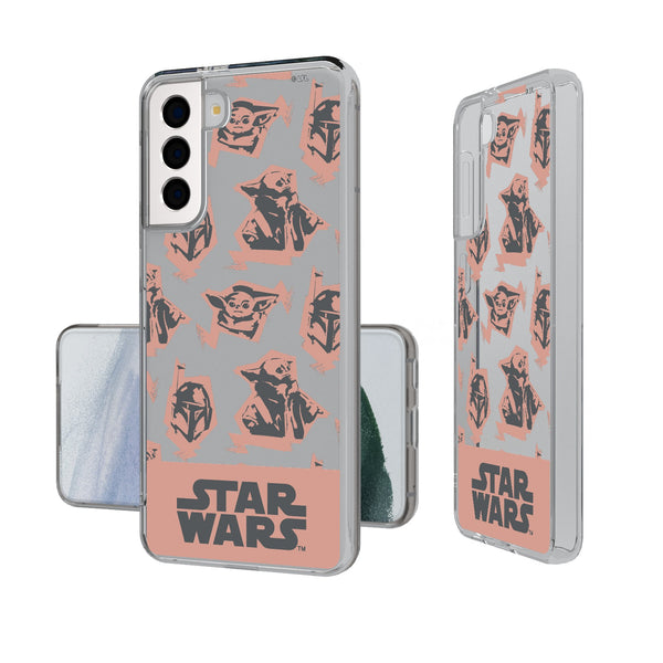 Star Wars: The Mandalorian Grogu Pattern Galaxy Clear Phone Case