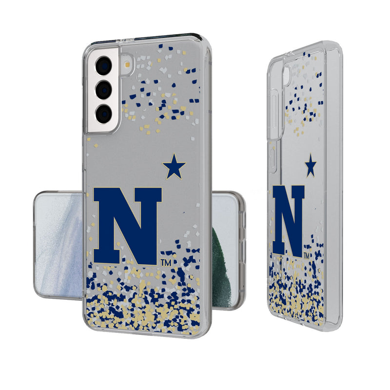 United State Naval Academy Midshipmen Confetti Galaxy Clear Phone Case