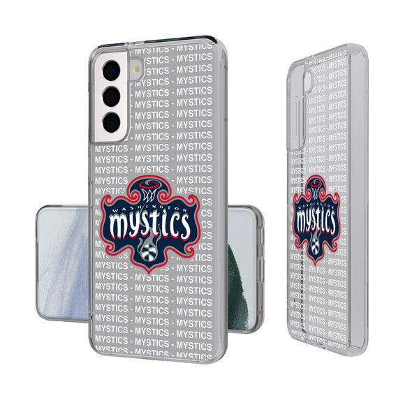 Washington Mystics Text Backdrop Galaxy Clear Phone Case