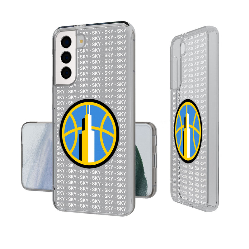 Chicago Sky Text Backdrop Galaxy Clear Phone Case