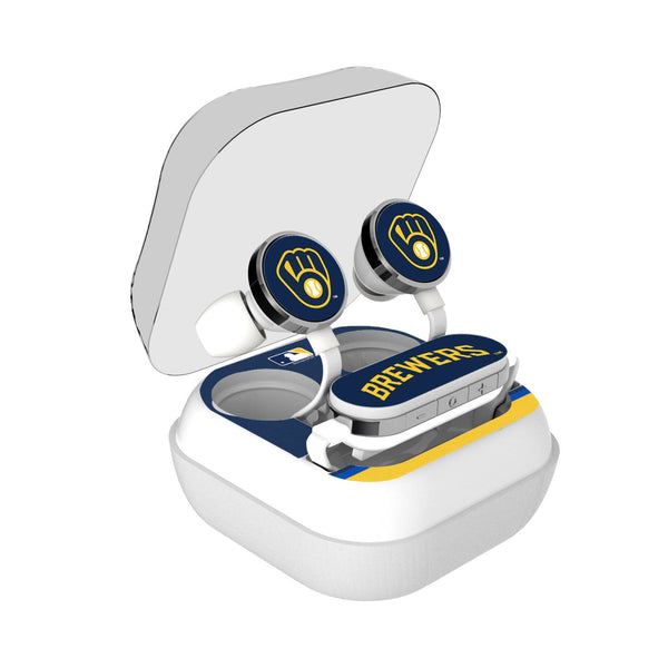 Milwaukee Brewers Stripe Wireless Earbuds