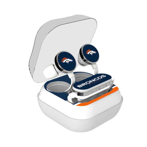 Denver Broncos Stripe Wireless Earbuds