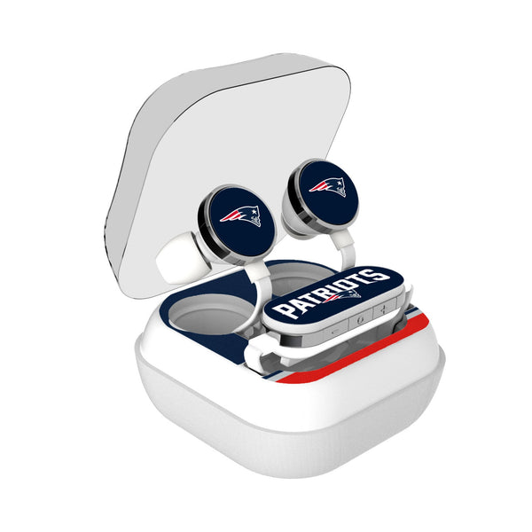 New England Patriots Stripe Wireless Earbuds