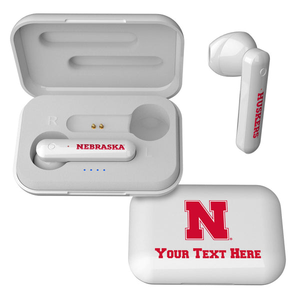 University of Nebraska Huskers Block N Personalized Insignia Wireless TWS Earbuds