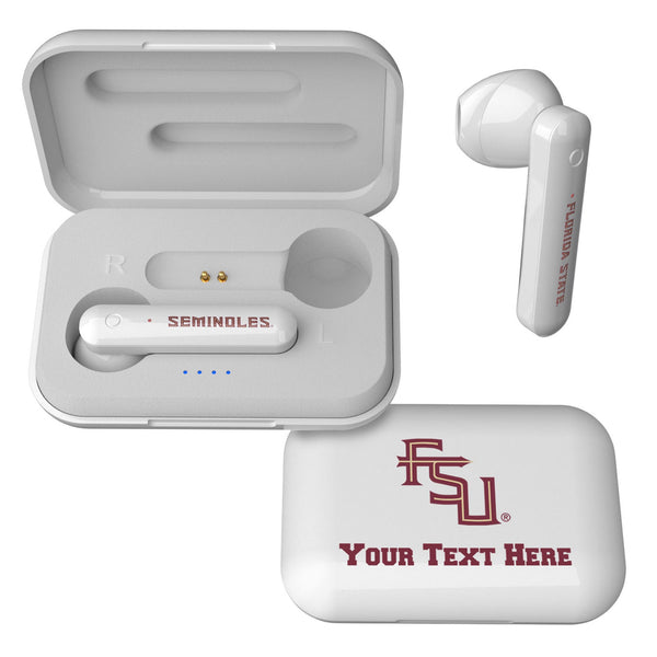 Florida State University Seminoles Athletic Wordmark Personalized Insignia Wireless TWS Earbuds