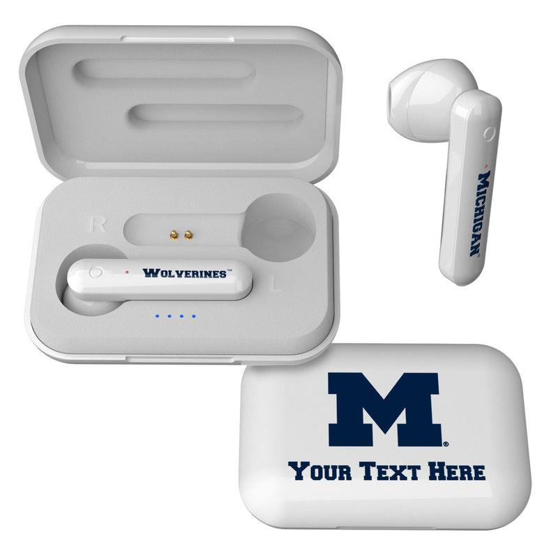 University of Michigan Wolverines Personalized Insignia Wireless TWS Earbuds