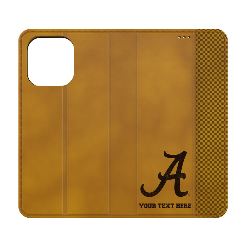 University of Alabama Crimson Tide Script A Personalized Burn iPhone Folio Phone Case for Apple iPhone