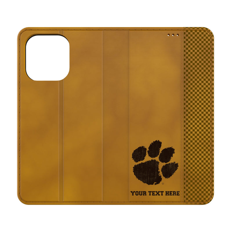 Clemson University Tigers Personalized Burn iPhone Folio Phone Case for Apple iPhone