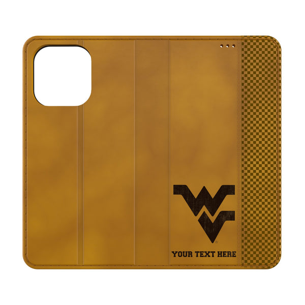 West Virginia University Mountaineers Personalized Burn iPhone Folio Phone Case for Apple iPhone