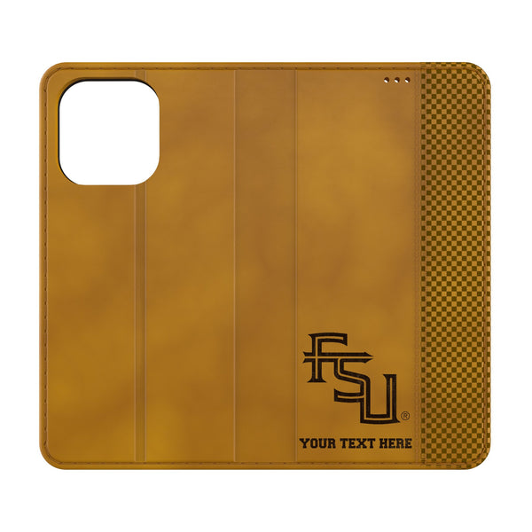 Florida State University Seminoles Athletic Wordmark Personalized Burn iPhone Folio Phone Case for Apple iPhone