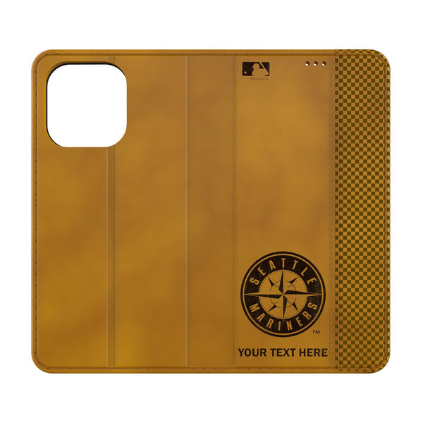 Seattle Mariners Personalized Burn iPhone Folio Phone Case for Apple iPhone