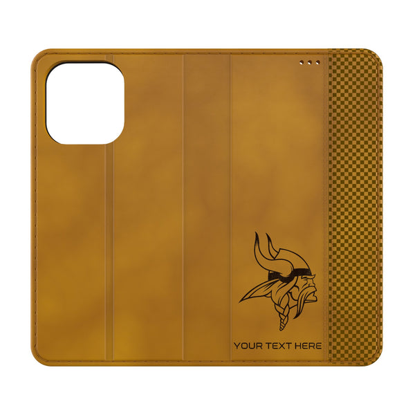 Minnesota Vikings Personalized Burn iPhone Folio Phone Case for Apple iPhone
