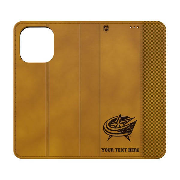 Columbus Blue Jackets Personalized Burn iPhone Folio Phone Case for Apple iPhone