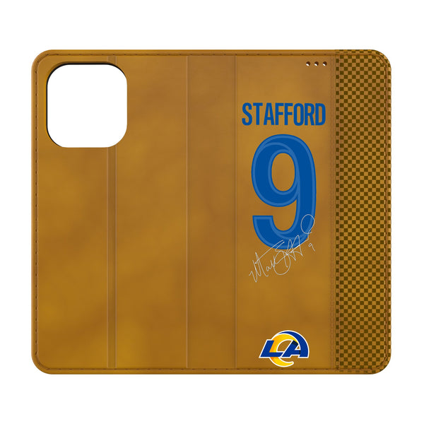 Matthew Stafford Los Angeles Rams 9 Game Tactic iPhone Folio Phone Case for Apple iPhone