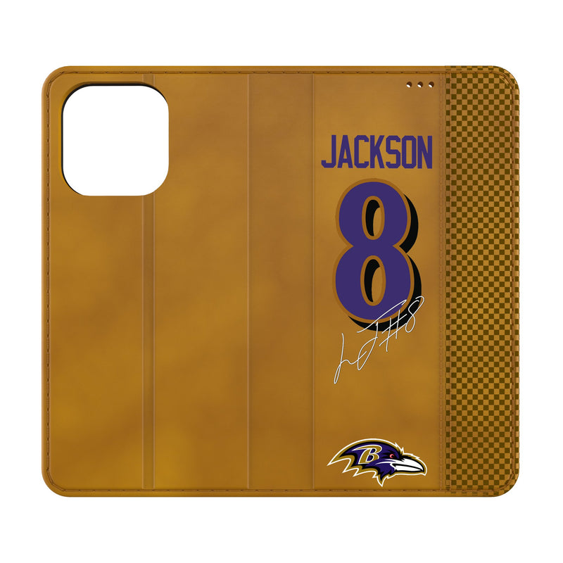 Lamar Jackson Baltimore Ravens 8 Game Tactic iPhone Folio Phone Case for Apple iPhone