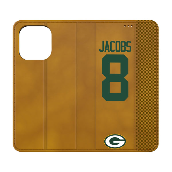 Josh Jacobs Green Bay Packers 8 Game Tactic iPhone Folio Phone Case for Apple iPhone