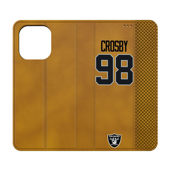 Maxx Crosby Las Vegas Raiders 98 Game Tactic iPhone Folio Phone Case for Apple iPhone
