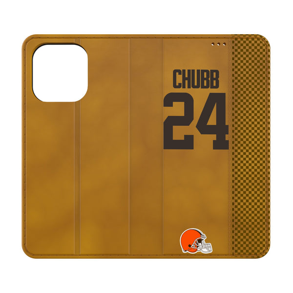 Nick Chubb Cleveland Browns 24 Ready iPhone Folio Phone Case