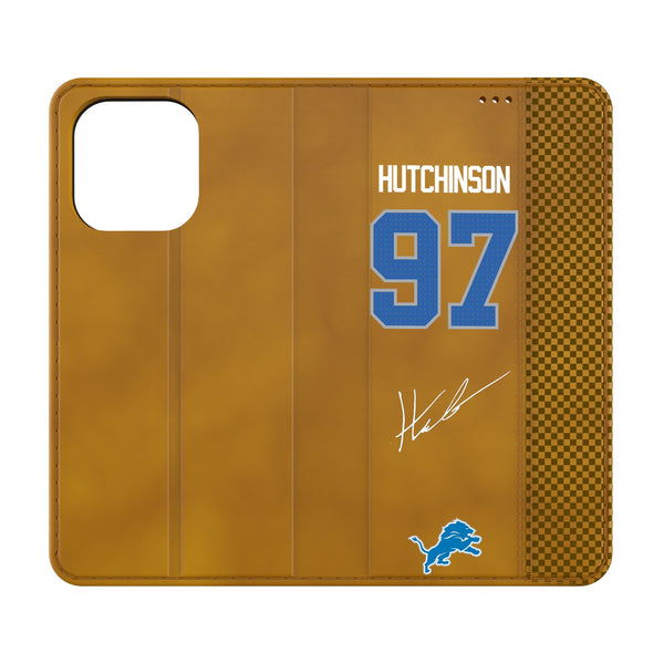 Aidan Hutchinson Detroit Lions 97 Ready iPhone Folio Phone Case