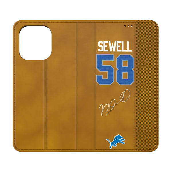 Penei Sewell Detroit Lions 58 Ready iPhone Folio Phone Case