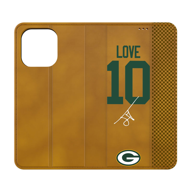 Jordan Love Green Bay Packers 10 Game Tactic iPhone Folio Phone Case for Apple iPhone