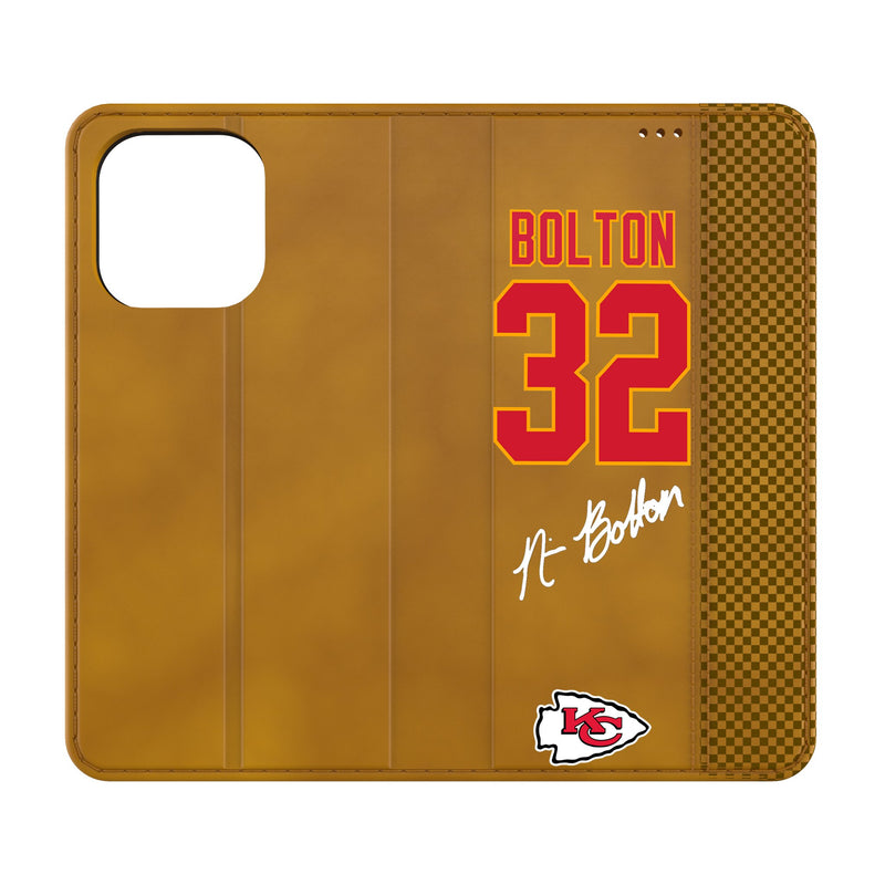 Nick Bolton Kansas City Chiefs 32 Game Tactic iPhone Folio Phone Case for Apple iPhone
