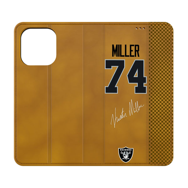 Kolton Miller Las Vegas Raiders 74 Game Tactic iPhone Folio Phone Case for Apple iPhone
