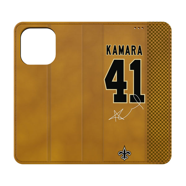 Alvin Kamara New Orleans Saints 41 Ready iPhone Folio Phone Case