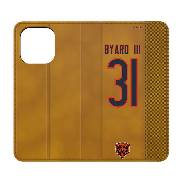 Kevin Byard III Chicago Bears 31 Game Tactic iPhone Folio Phone Case for Apple iPhone